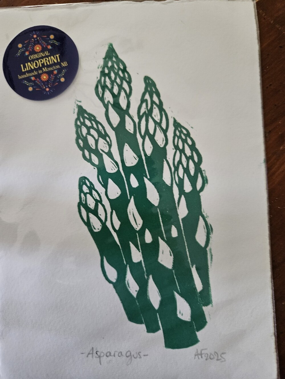 Handmade Asparagus Wall Art Print in Green